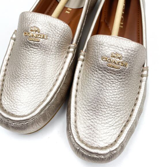 Coach Metallic Gold Women's Loafers - Picture 4 of 10